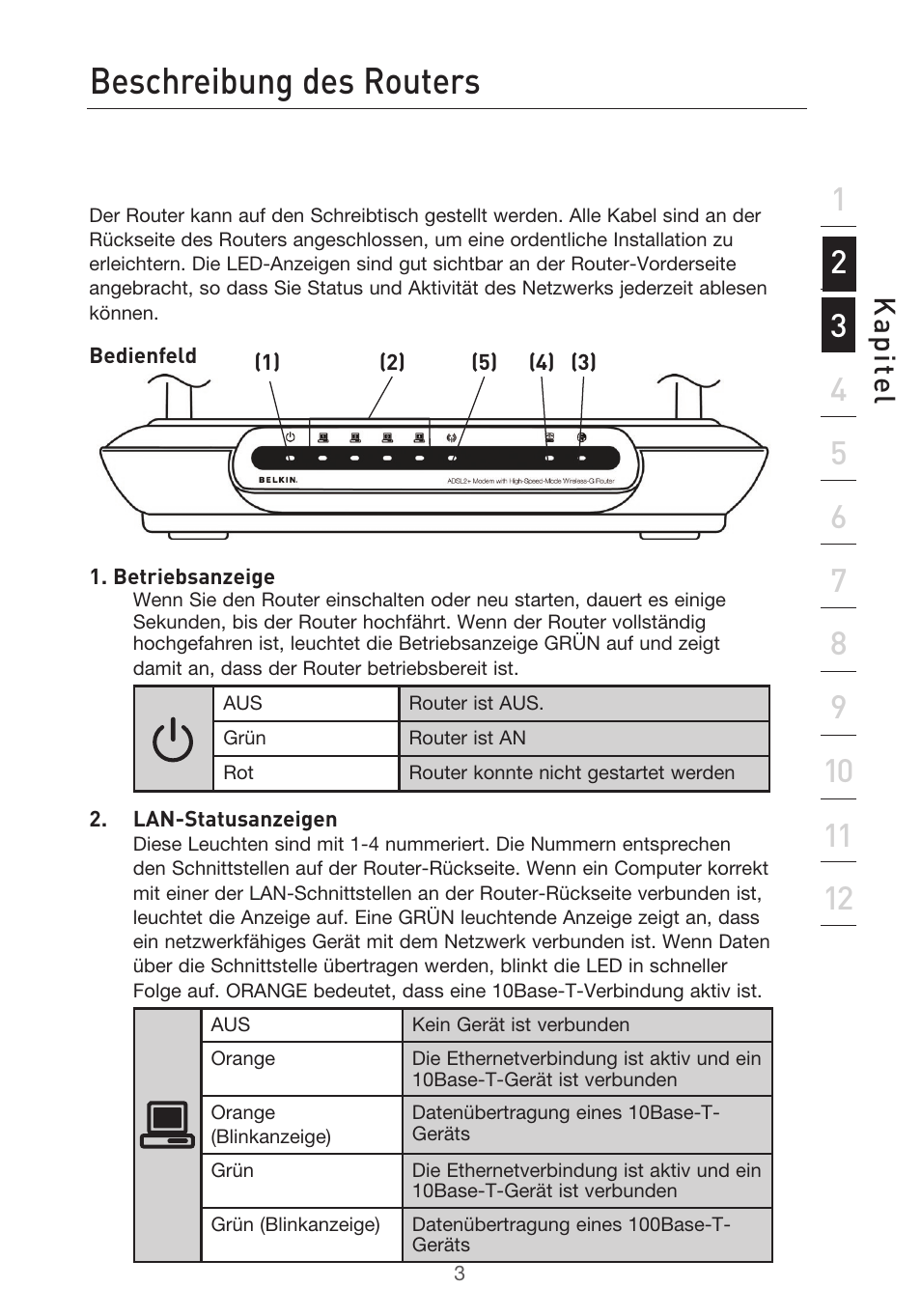 Beschreibung des routers, Kap ite l | Belkin F5D9630UK4A User Manual | Page 189 / 552