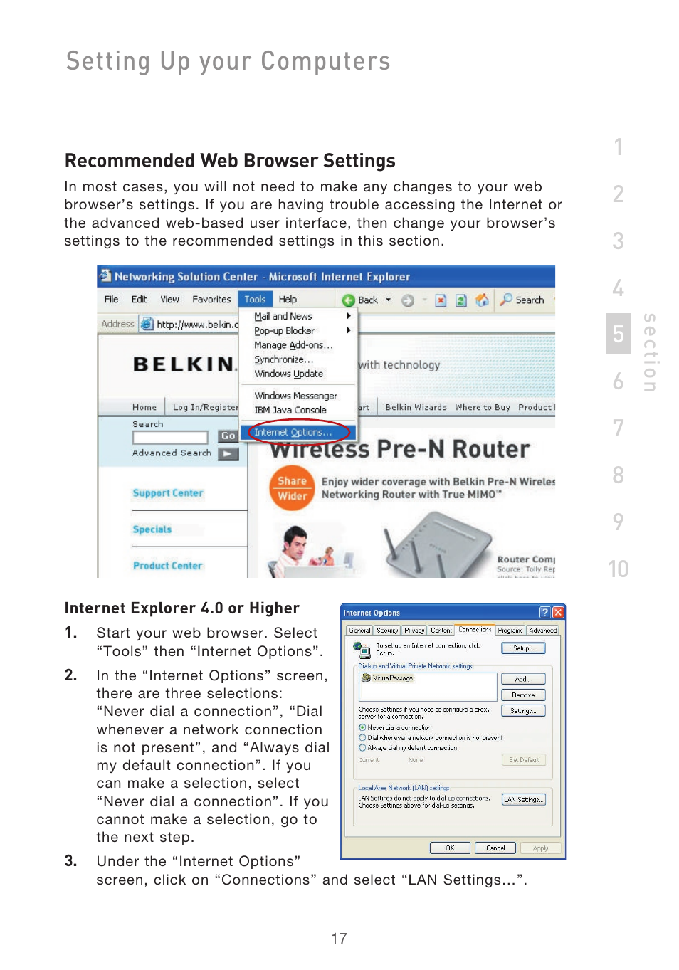 Setting up your computers | Belkin F5D9630UK4A User Manual | Page 19 / 552