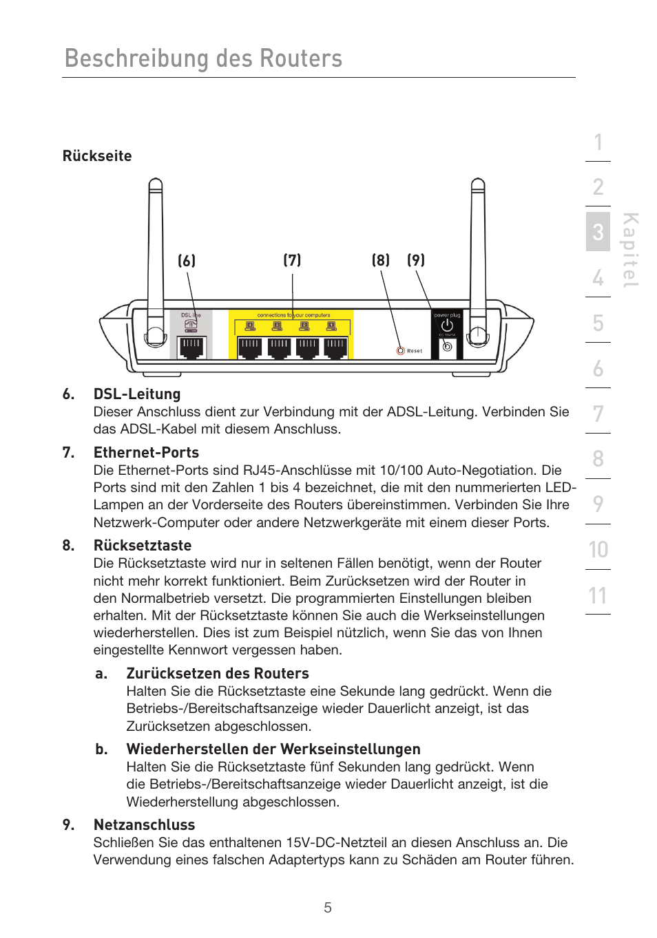 Beschreibung des routers, Kap ite l | Belkin F5D9630UK4A User Manual | Page 191 / 552