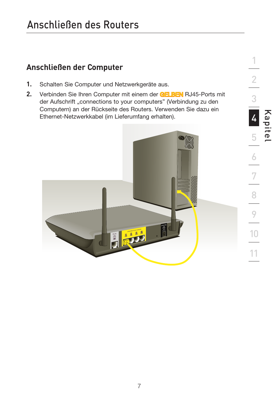 Anschließen des routers | Belkin F5D9630UK4A User Manual | Page 193 / 552