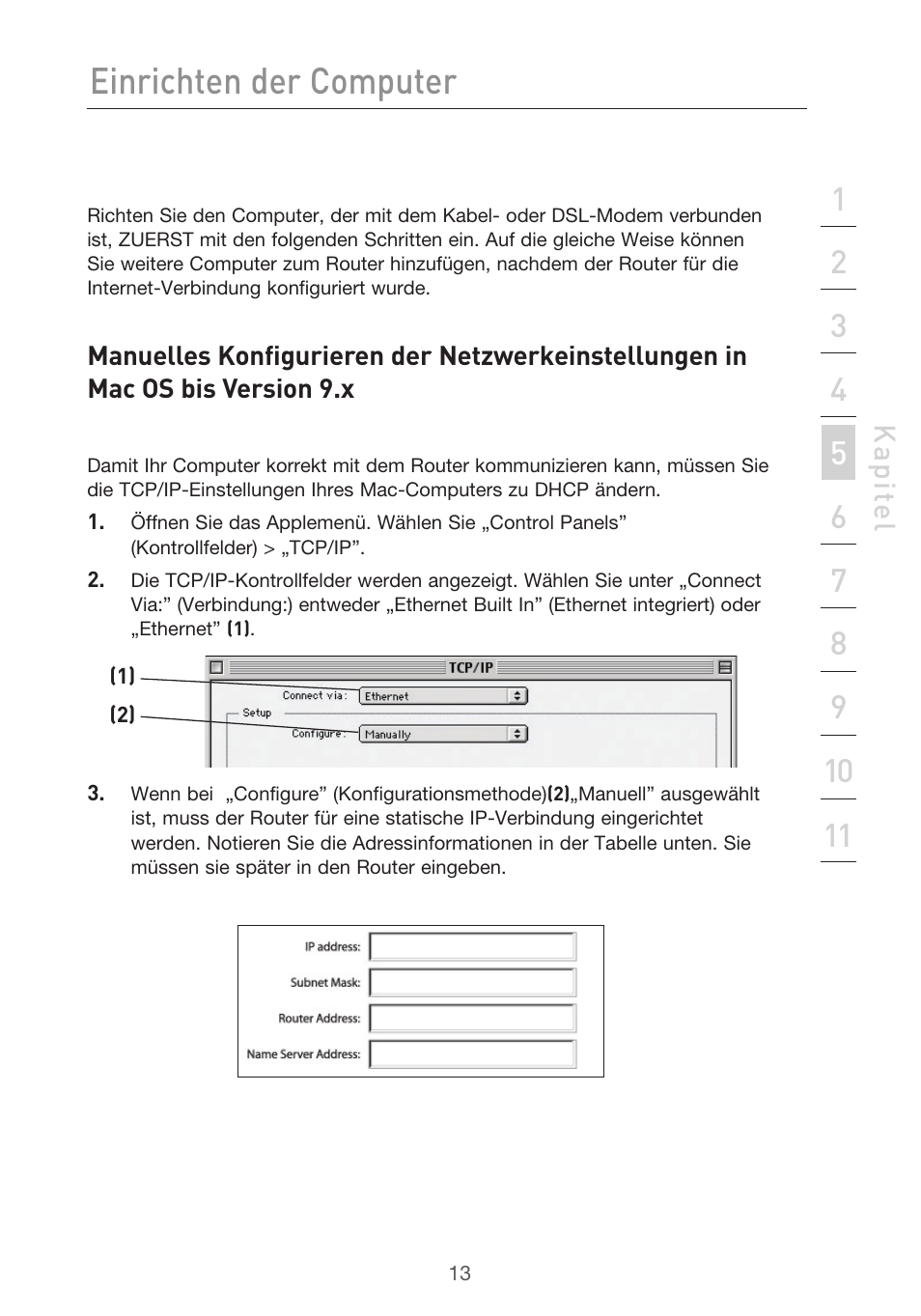 Einrichten der computer | Belkin F5D9630UK4A User Manual | Page 199 / 552