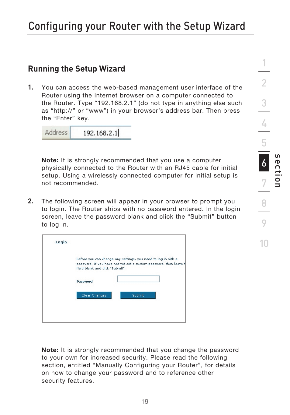 Configuring your router with the setup wizard | Belkin F5D9630UK4A User Manual | Page 21 / 552