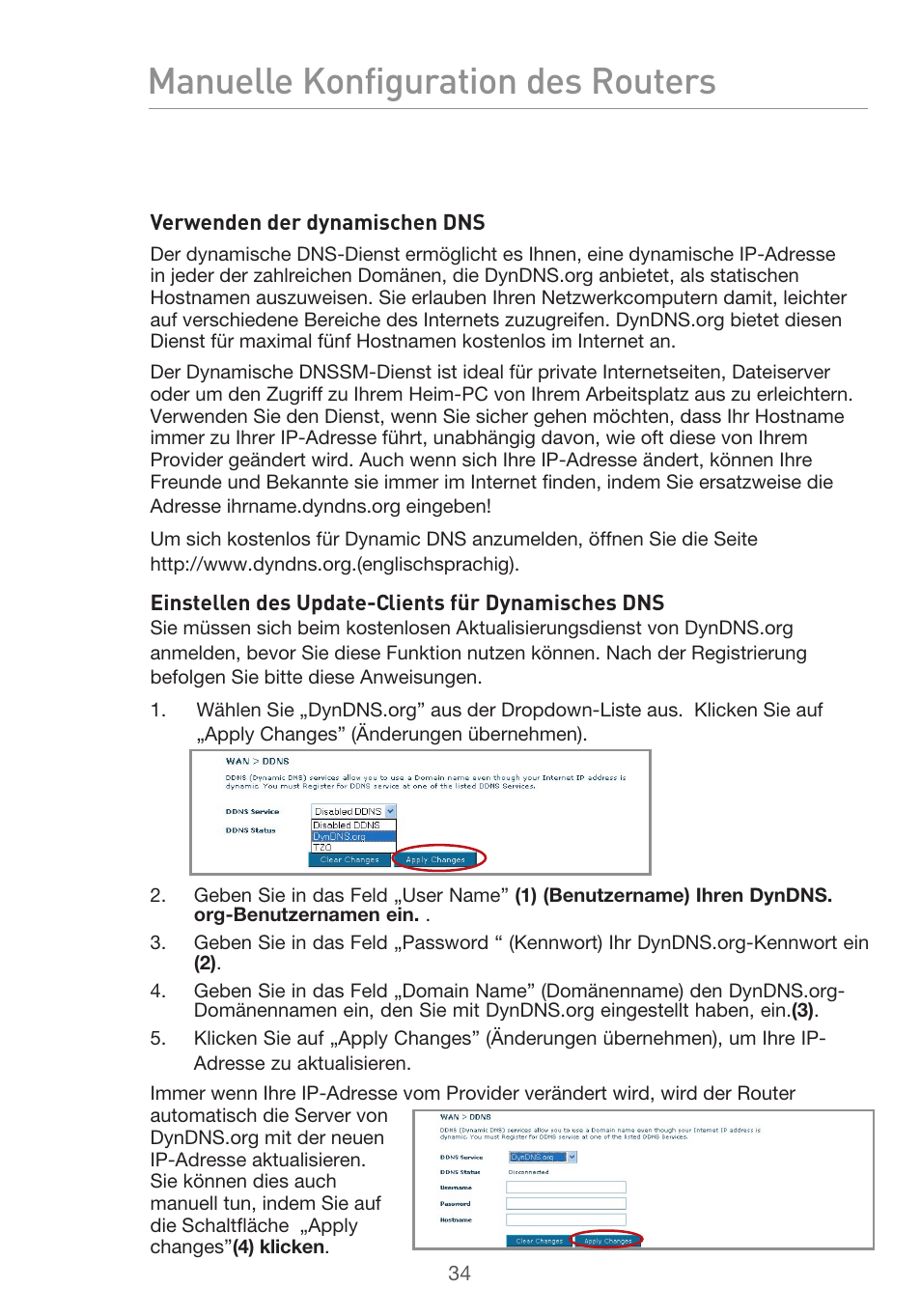 Manuelle konfiguration des routers | Belkin F5D9630UK4A User Manual | Page 220 / 552