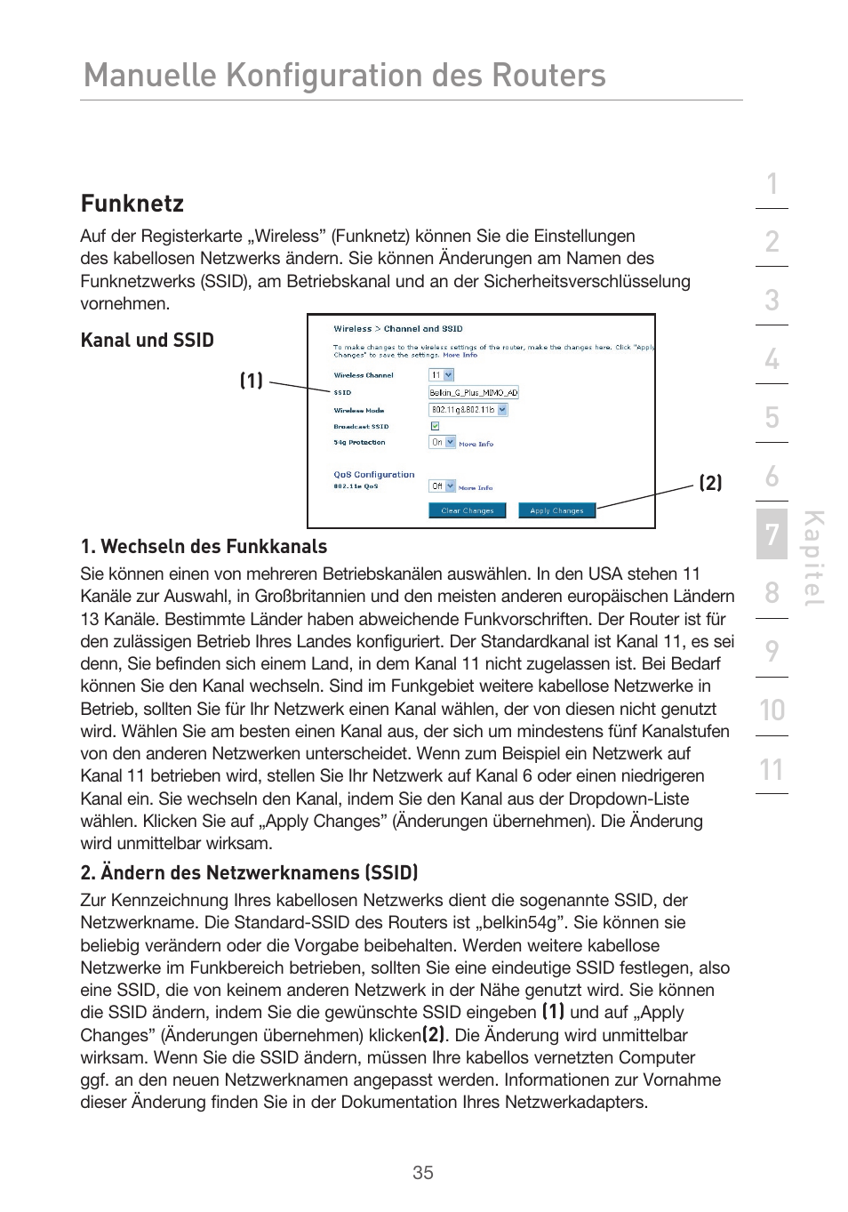 Manuelle konfiguration des routers | Belkin F5D9630UK4A User Manual | Page 221 / 552