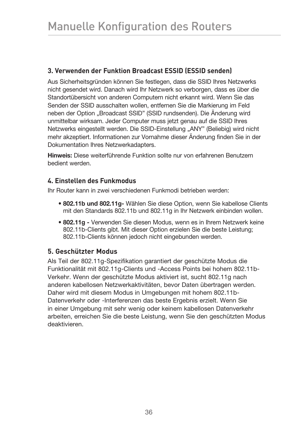 Manuelle konfiguration des routers | Belkin F5D9630UK4A User Manual | Page 222 / 552