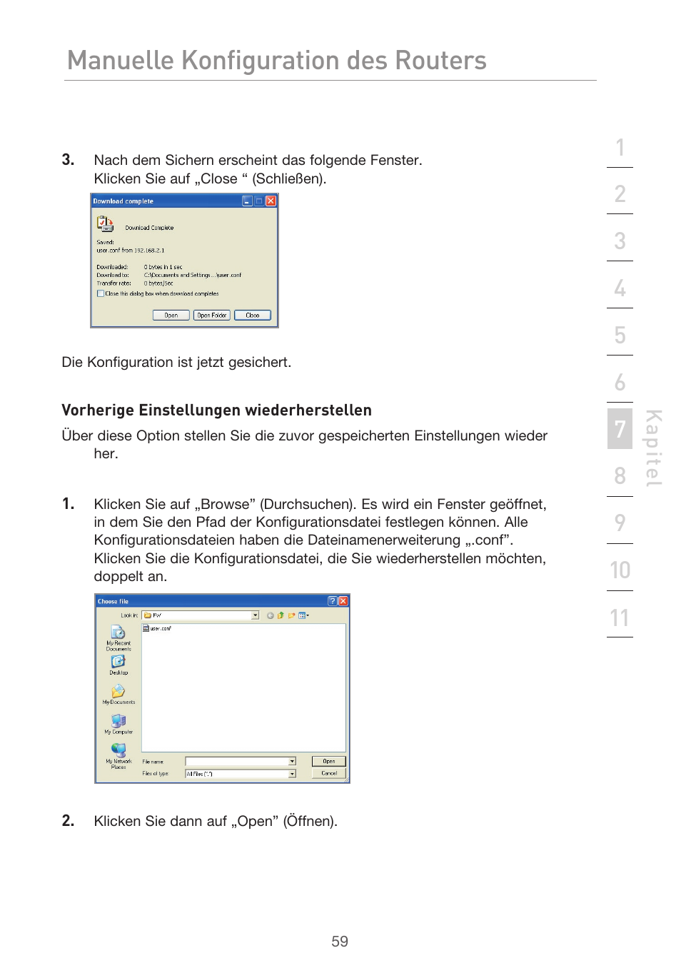 Manuelle konfiguration des routers | Belkin F5D9630UK4A User Manual | Page 245 / 552