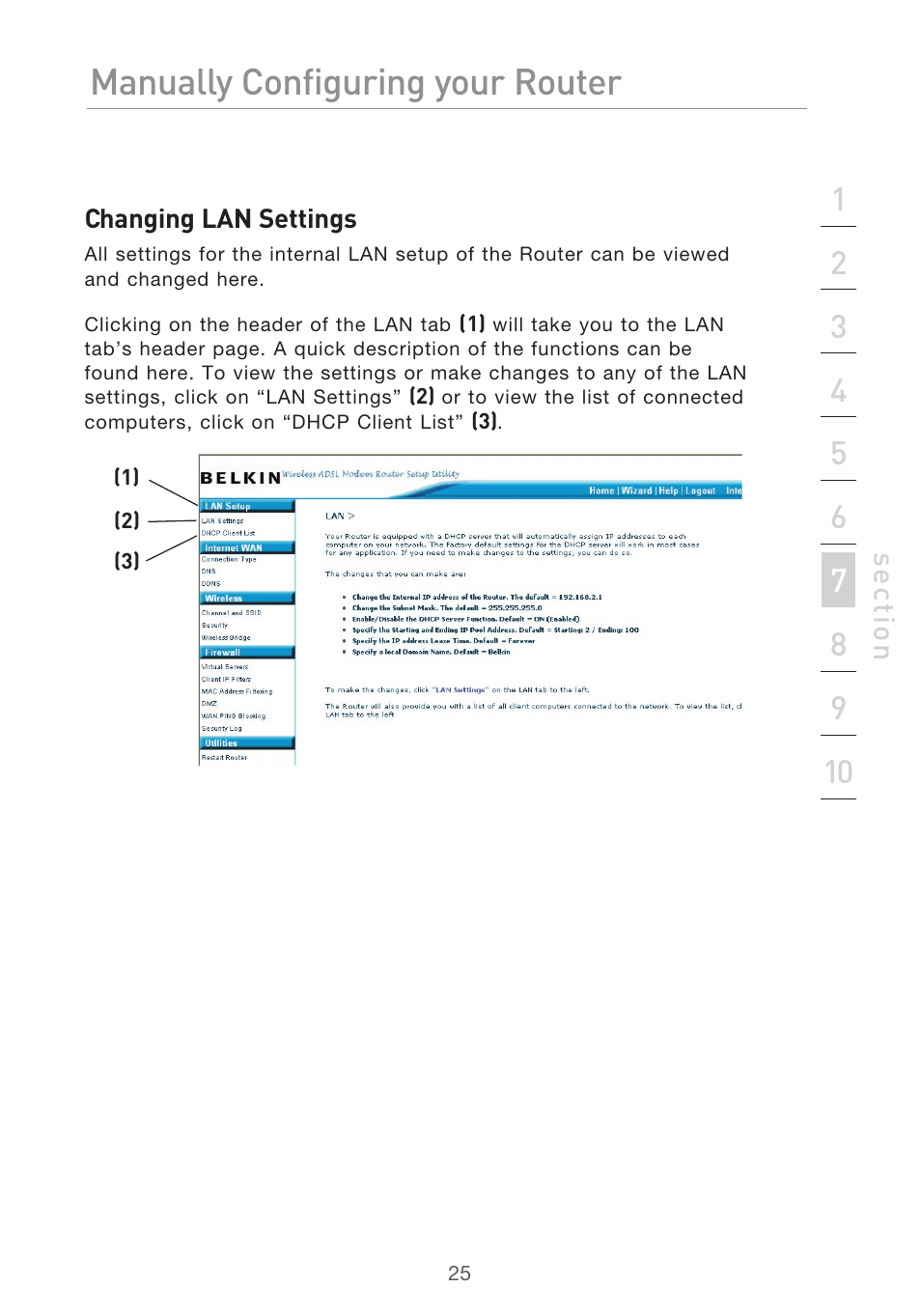 Manually configuring your router | Belkin F5D9630UK4A User Manual | Page 27 / 552