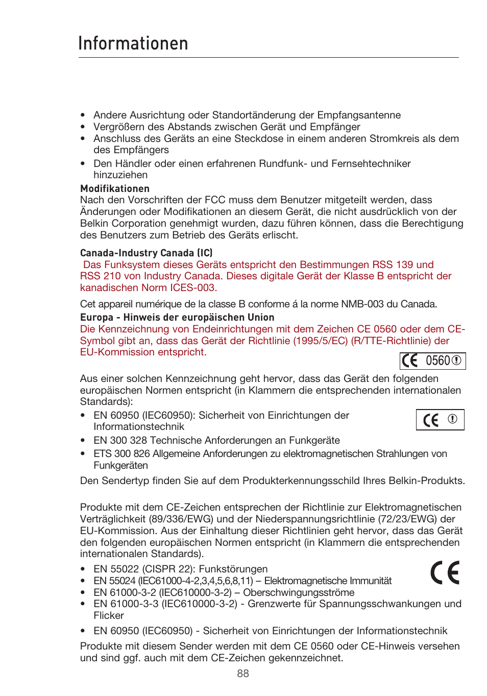 Informationen | Belkin F5D9630UK4A User Manual | Page 274 / 552