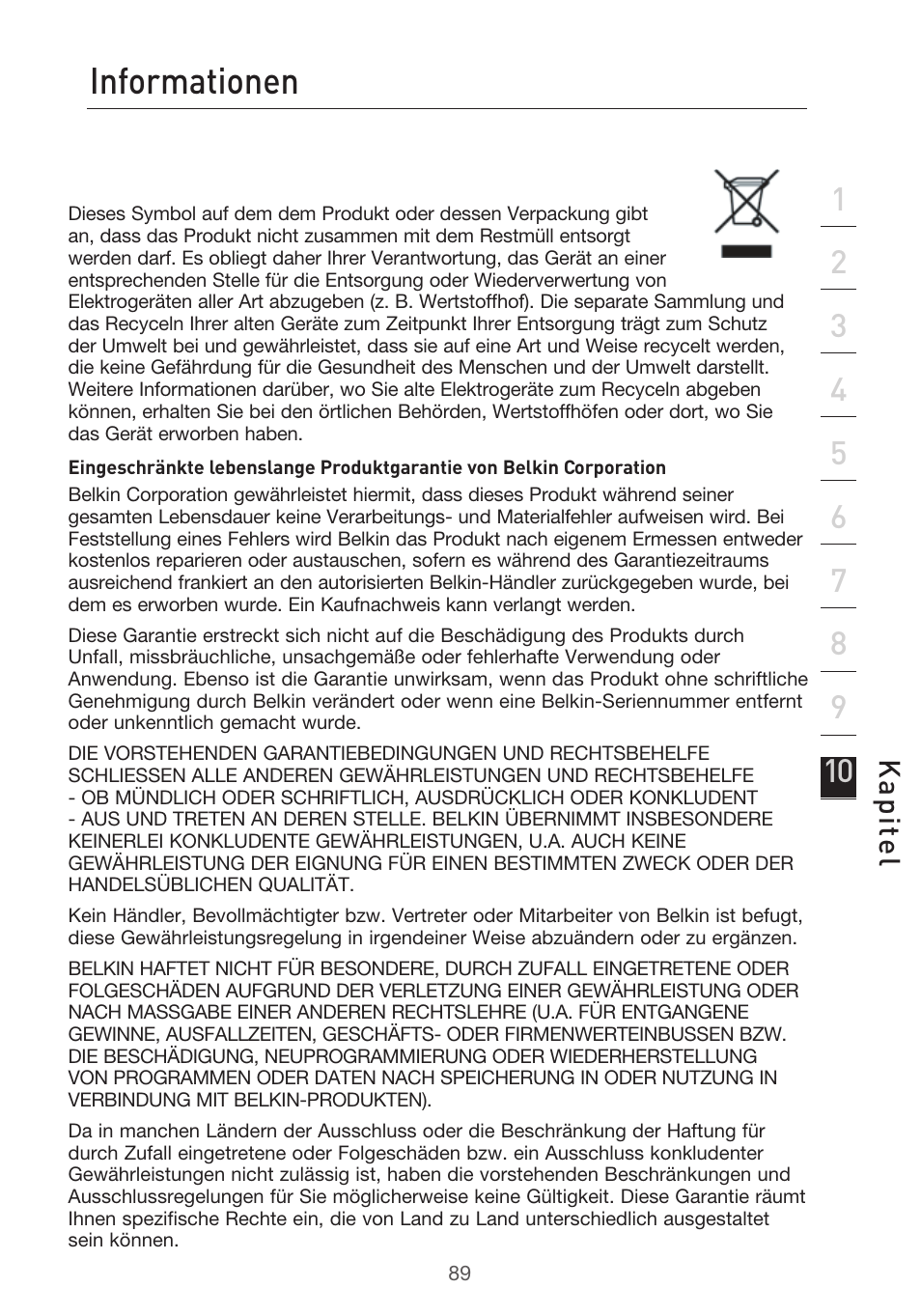 Informationen, Kap ite l | Belkin F5D9630UK4A User Manual | Page 275 / 552