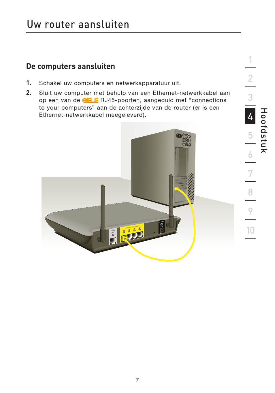 Uw router aansluiten | Belkin F5D9630UK4A User Manual | Page 285 / 552