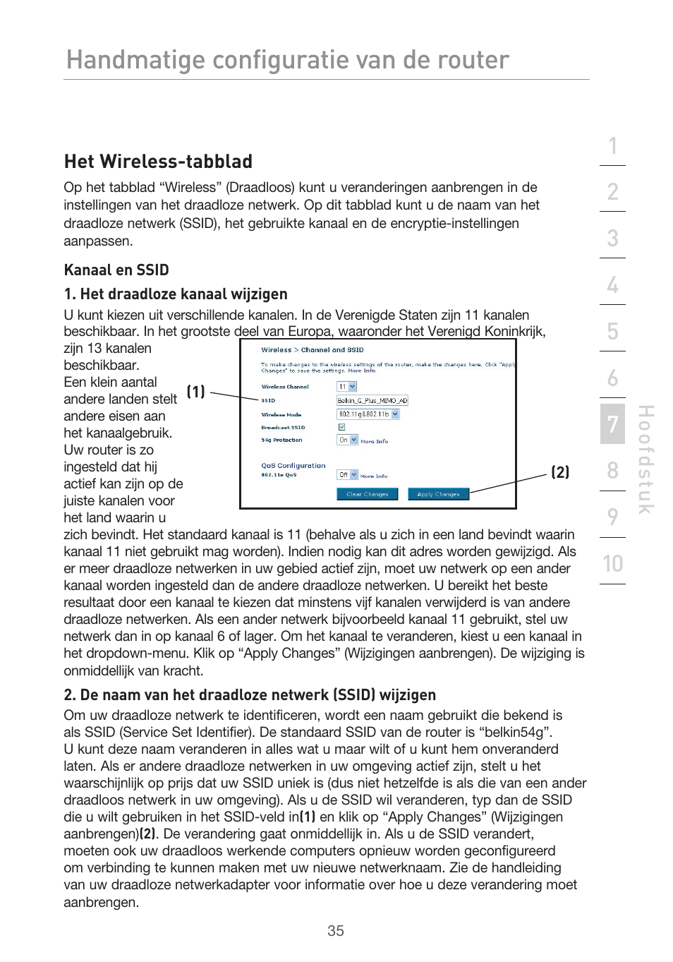 Handmatige configuratie van de router | Belkin F5D9630UK4A User Manual | Page 313 / 552