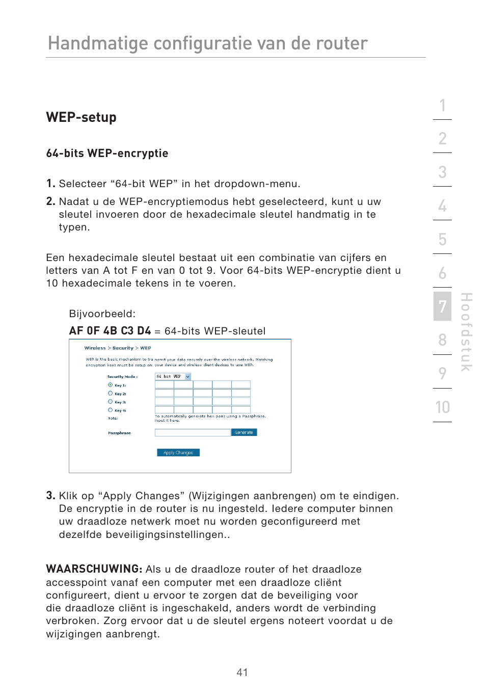 Handmatige configuratie van de router | Belkin F5D9630UK4A User Manual | Page 319 / 552