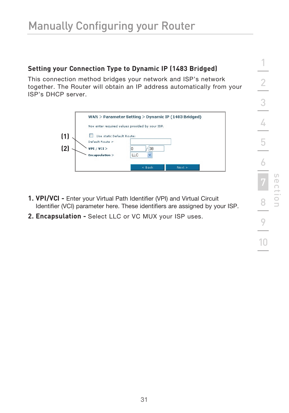 Manually configuring your router | Belkin F5D9630UK4A User Manual | Page 33 / 552