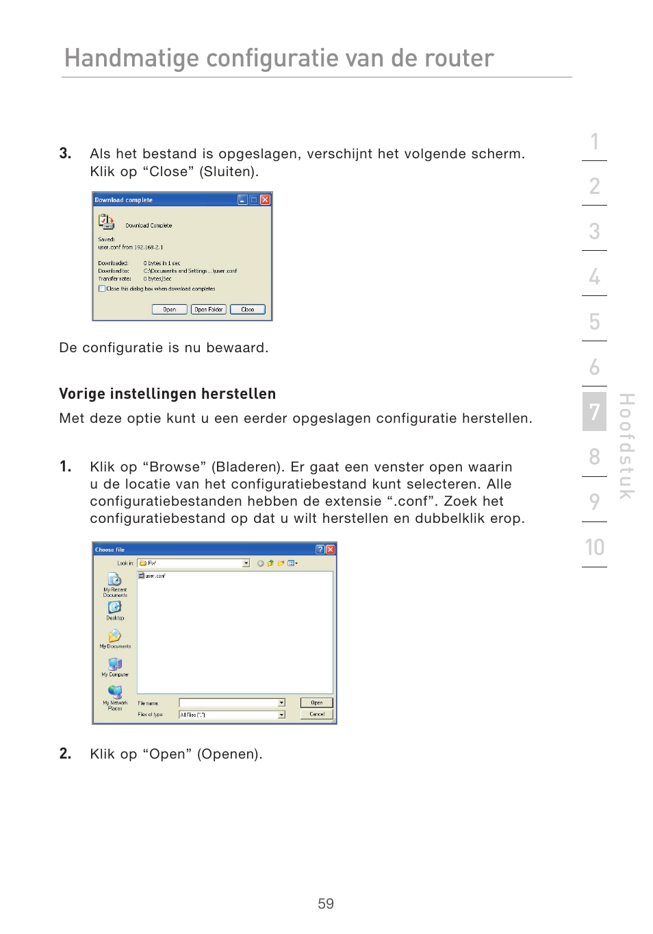 Handmatige configuratie van de router | Belkin F5D9630UK4A User Manual | Page 337 / 552