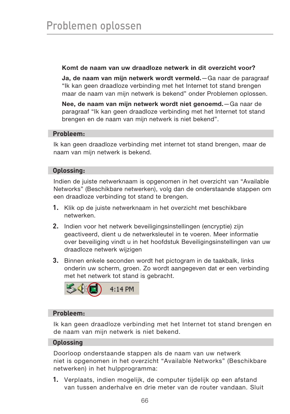 Problemen oplossen | Belkin F5D9630UK4A User Manual | Page 344 / 552