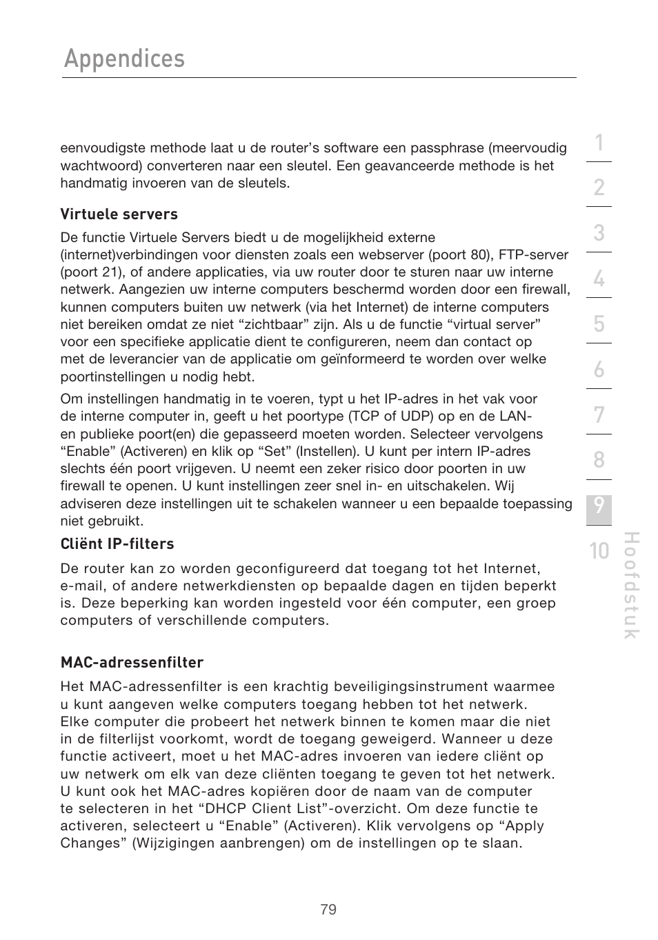 Appendices | Belkin F5D9630UK4A User Manual | Page 357 / 552