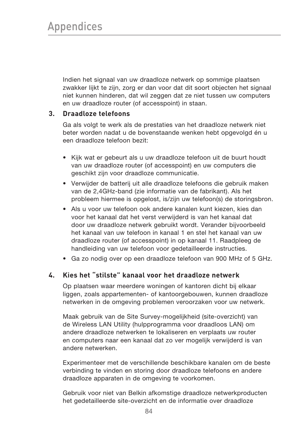 Appendices | Belkin F5D9630UK4A User Manual | Page 362 / 552