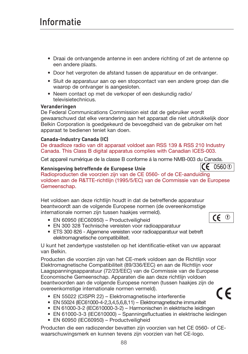 Informatie | Belkin F5D9630UK4A User Manual | Page 366 / 552