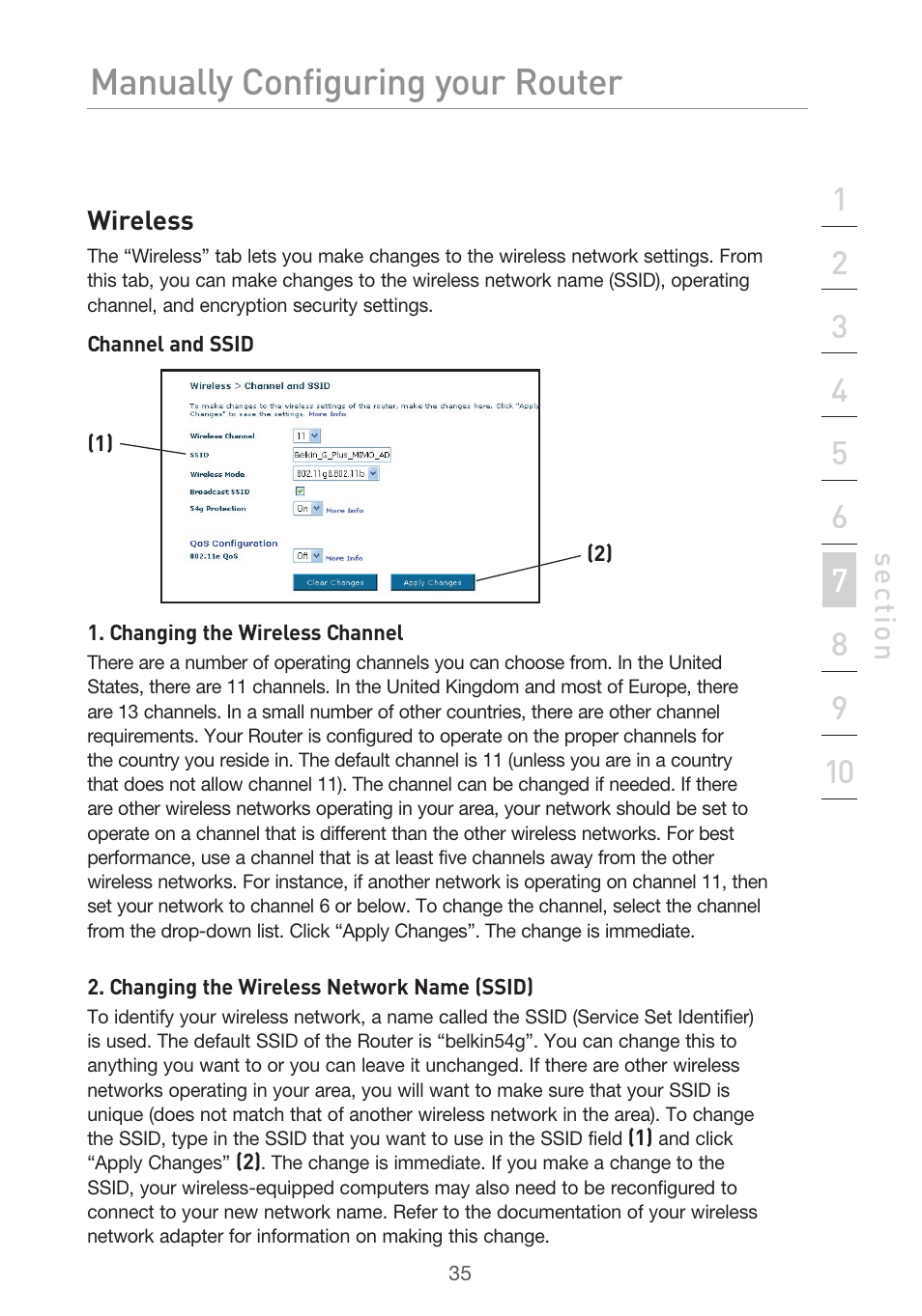 Manually configuring your router | Belkin F5D9630UK4A User Manual | Page 37 / 552