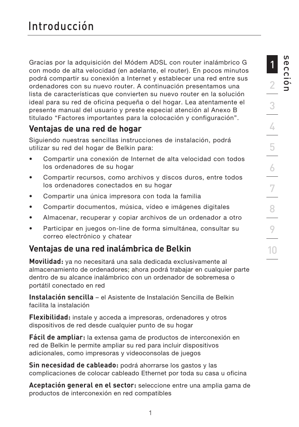 Introducción, Se cc ió n | Belkin F5D9630UK4A User Manual | Page 371 / 552