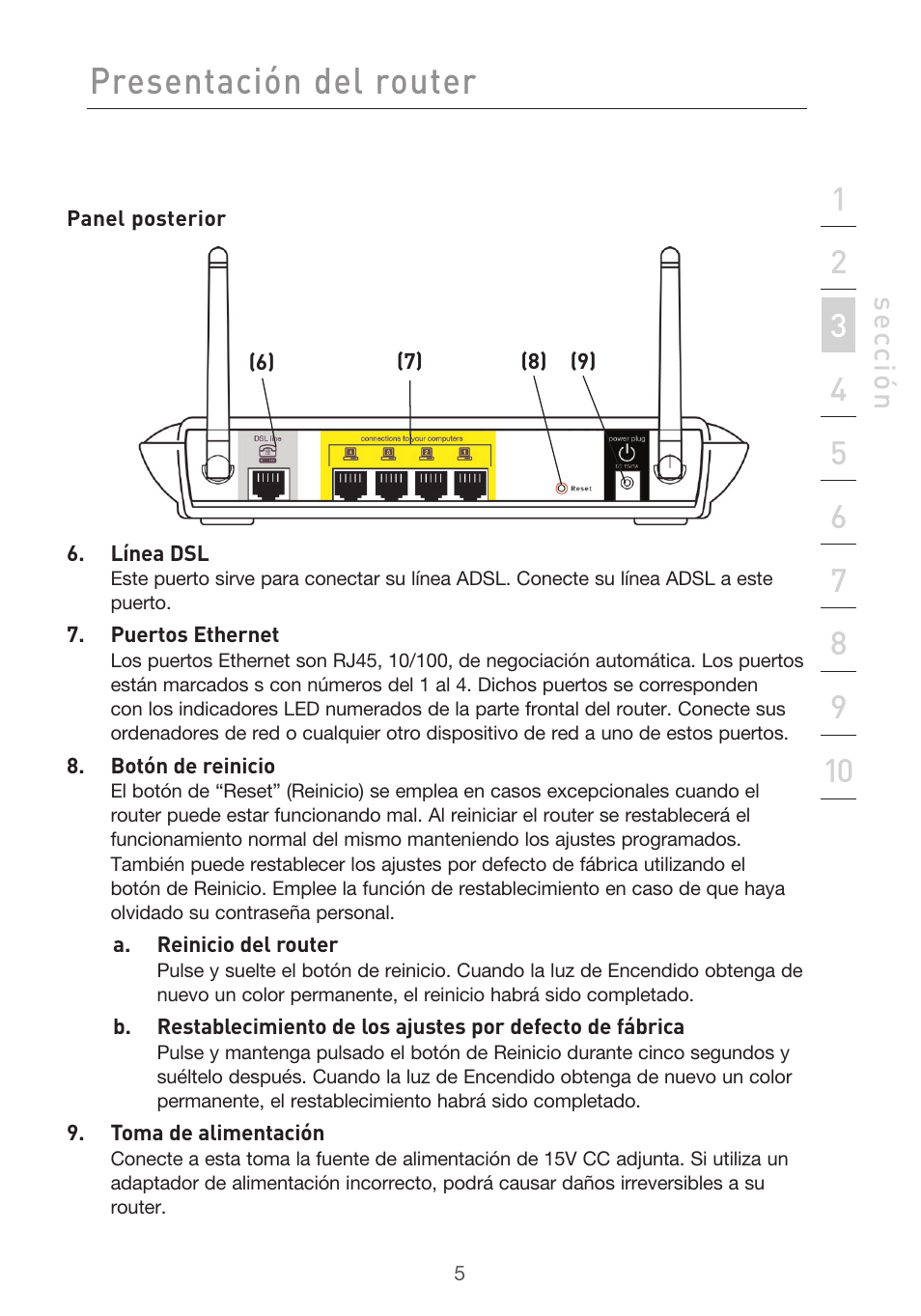 Presentación del router, Se cc ió n | Belkin F5D9630UK4A User Manual | Page 375 / 552