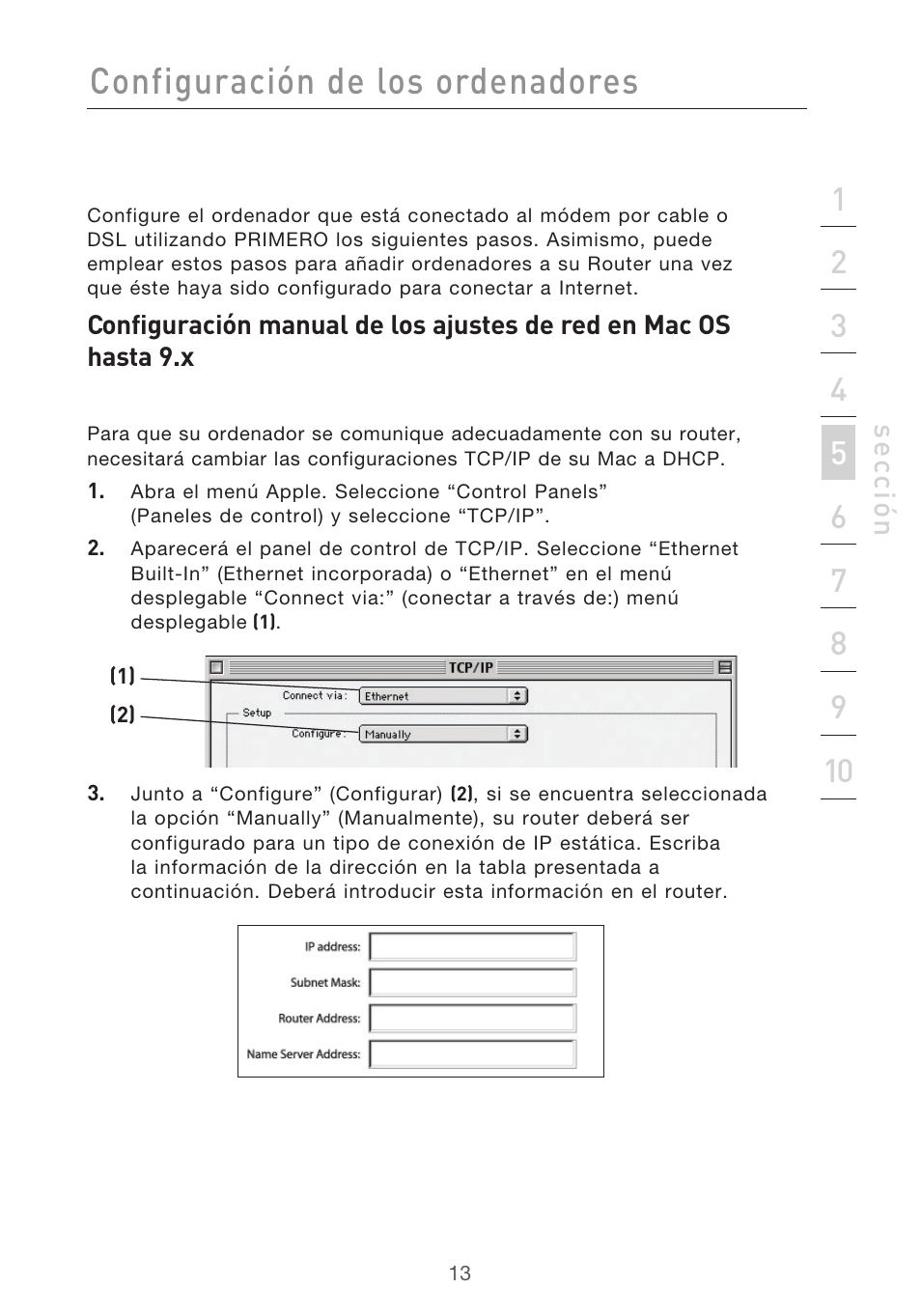 Configuración de los ordenadores | Belkin F5D9630UK4A User Manual | Page 383 / 552