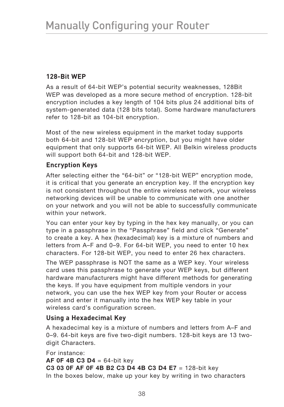 Manually configuring your router | Belkin F5D9630UK4A User Manual | Page 40 / 552