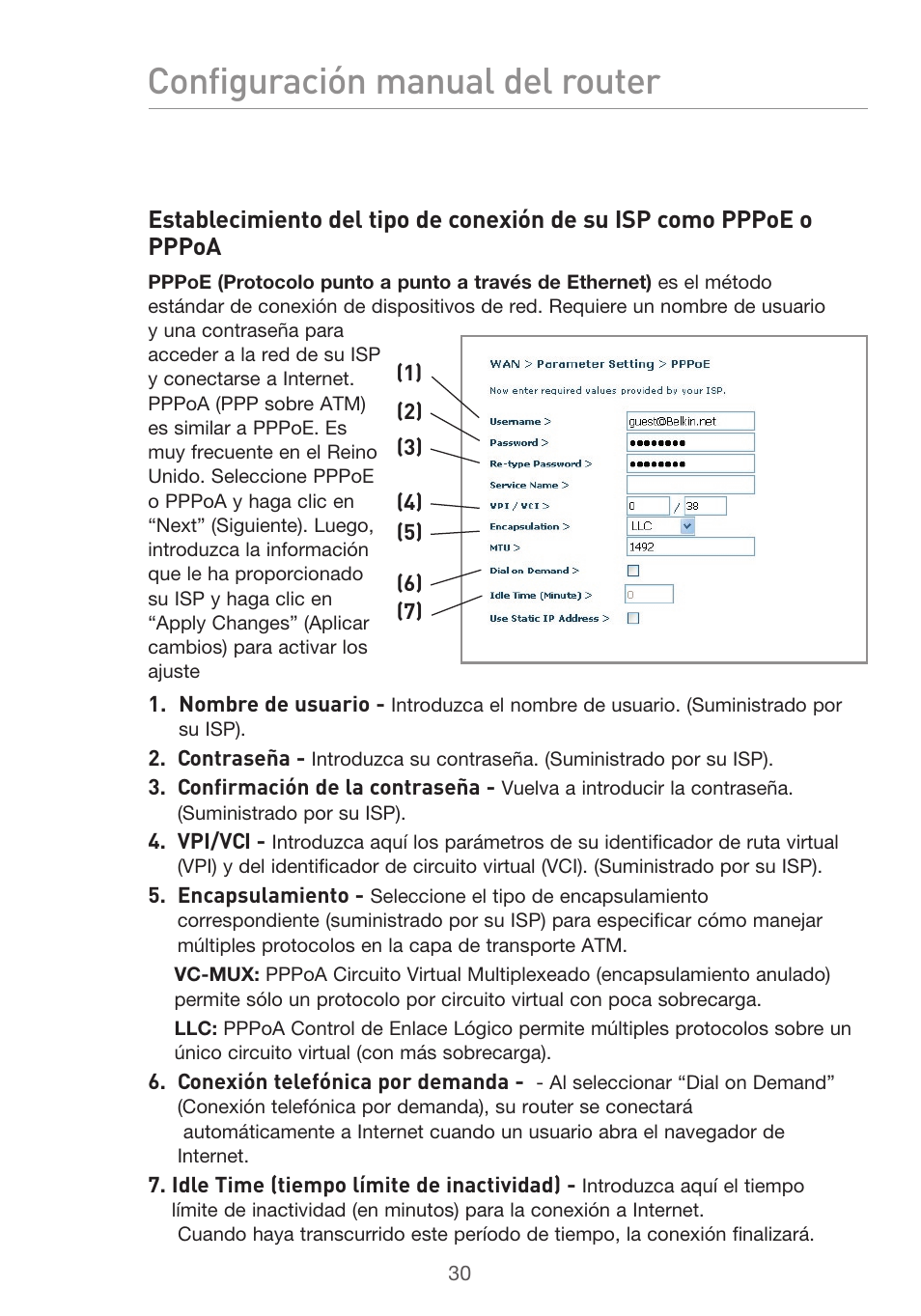 Configuración manual del router | Belkin F5D9630UK4A User Manual | Page 400 / 552