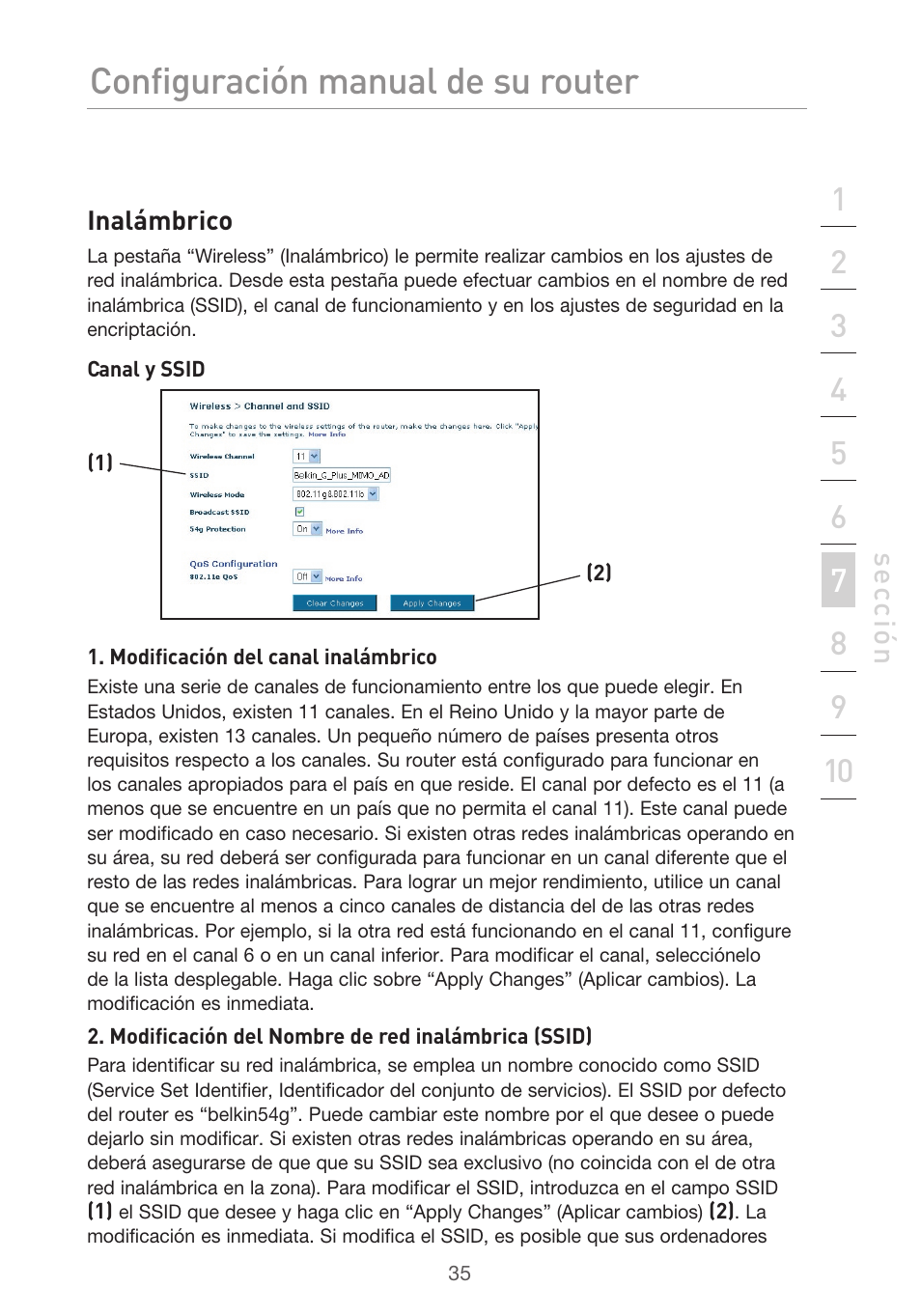 Configuración manual del router | Belkin F5D9630UK4A User Manual | Page 405 / 552