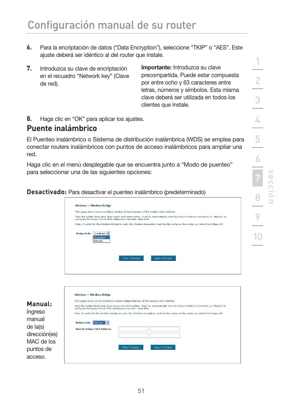Configuración manual del router | Belkin F5D9630UK4A User Manual | Page 421 / 552
