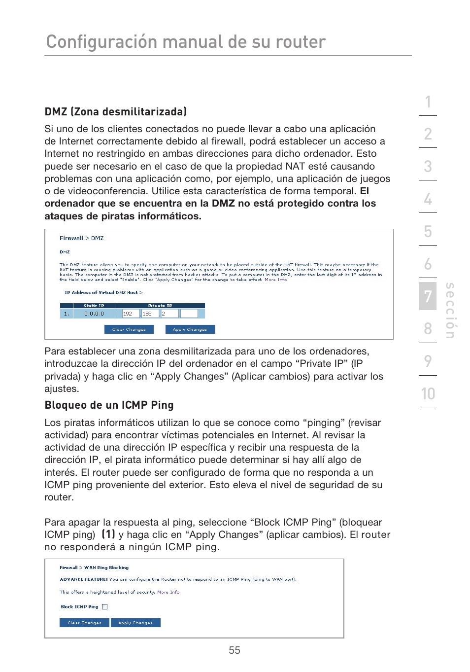 Configuración manual del router | Belkin F5D9630UK4A User Manual | Page 425 / 552