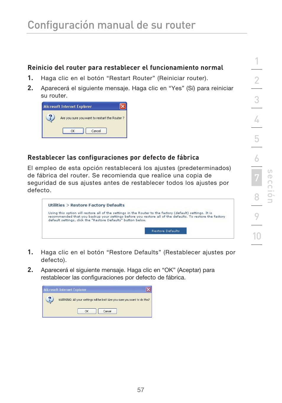 Configuración manual del router | Belkin F5D9630UK4A User Manual | Page 427 / 552
