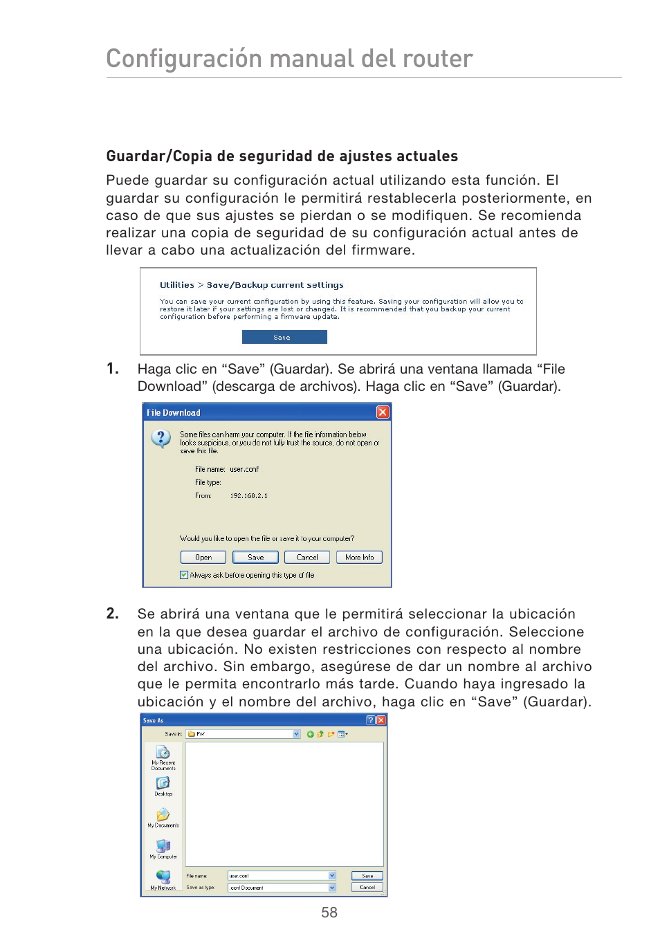 Configuración manual del router | Belkin F5D9630UK4A User Manual | Page 428 / 552