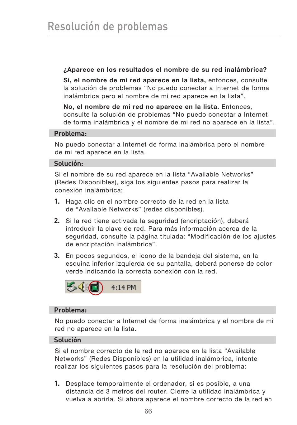 Resolución de problemas | Belkin F5D9630UK4A User Manual | Page 436 / 552