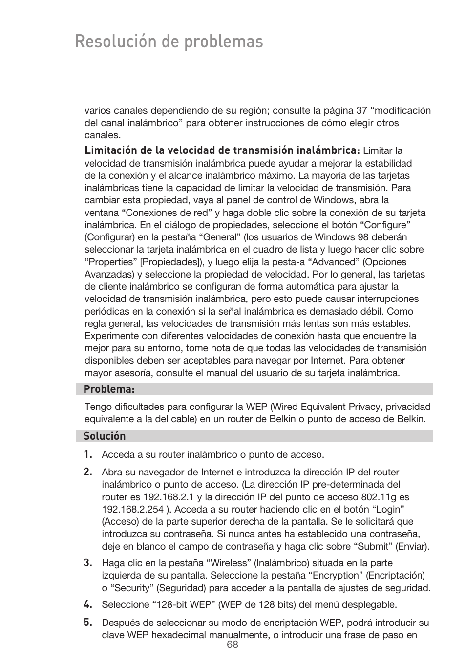 Resolución de problemas | Belkin F5D9630UK4A User Manual | Page 438 / 552