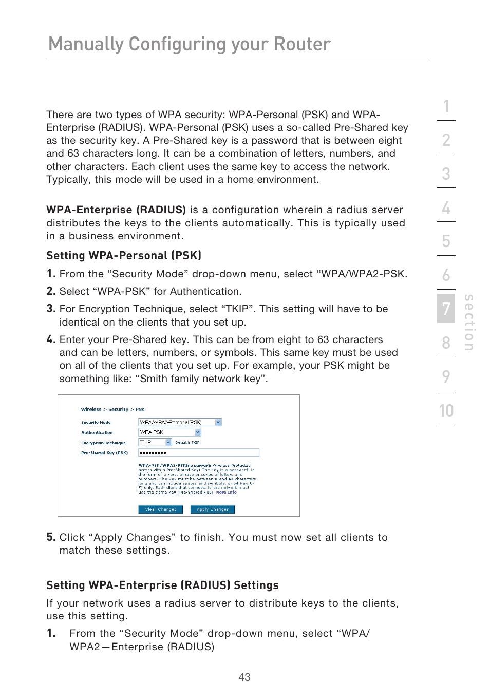 Manually configuring your router | Belkin F5D9630UK4A User Manual | Page 45 / 552