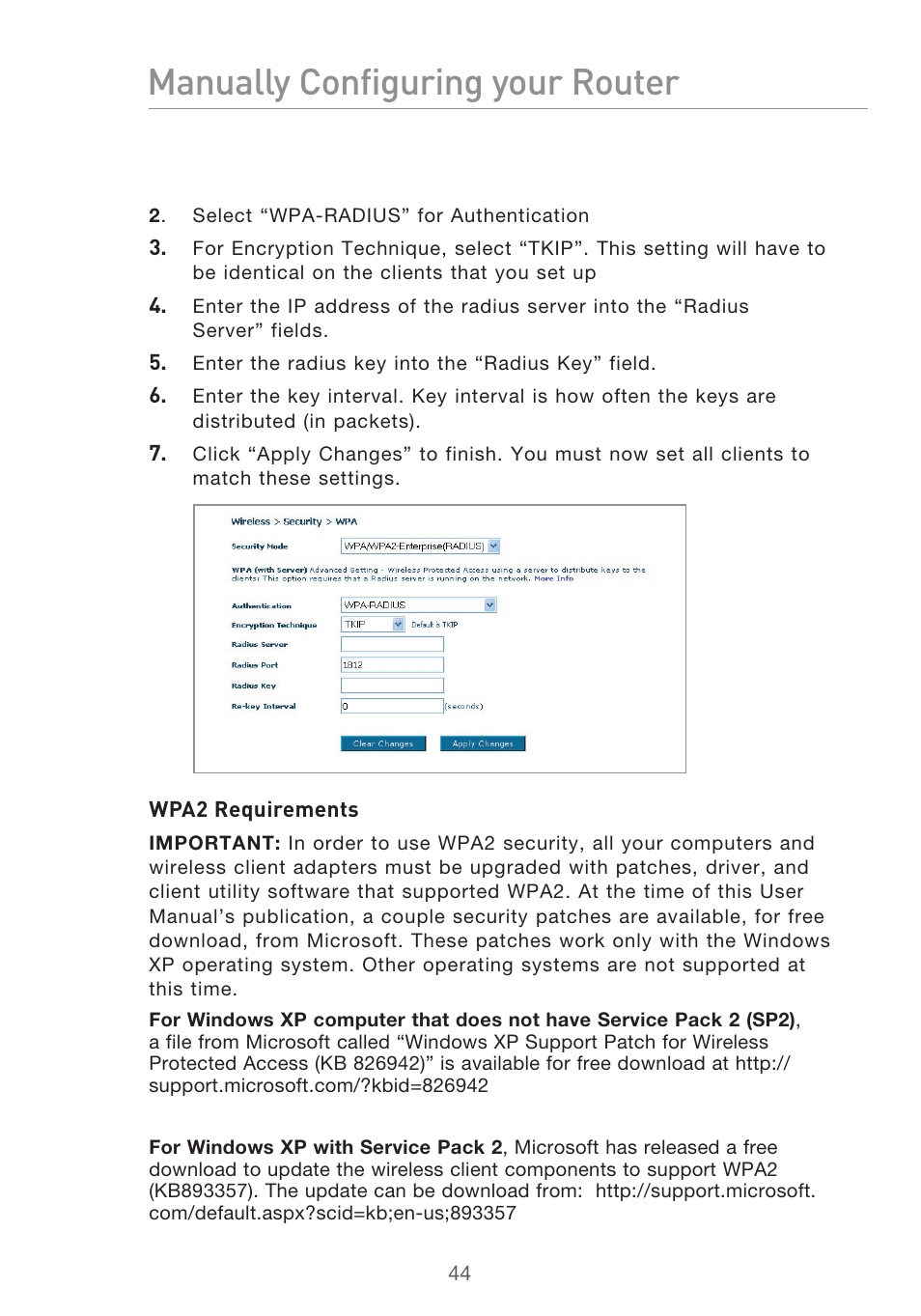 Manually configuring your router | Belkin F5D9630UK4A User Manual | Page 46 / 552