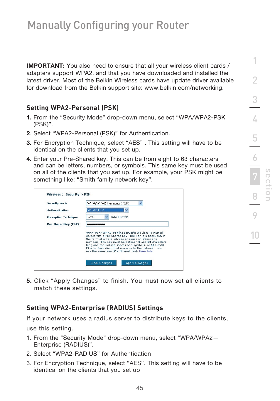 Manually configuring your router | Belkin F5D9630UK4A User Manual | Page 47 / 552