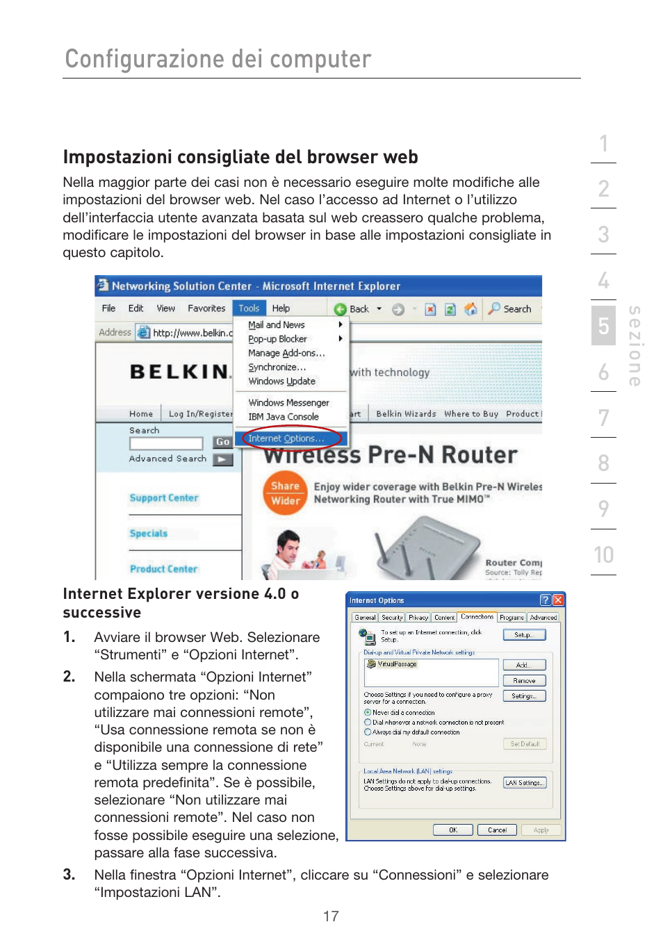 Configurazione dei computer | Belkin F5D9630UK4A User Manual | Page 479 / 552