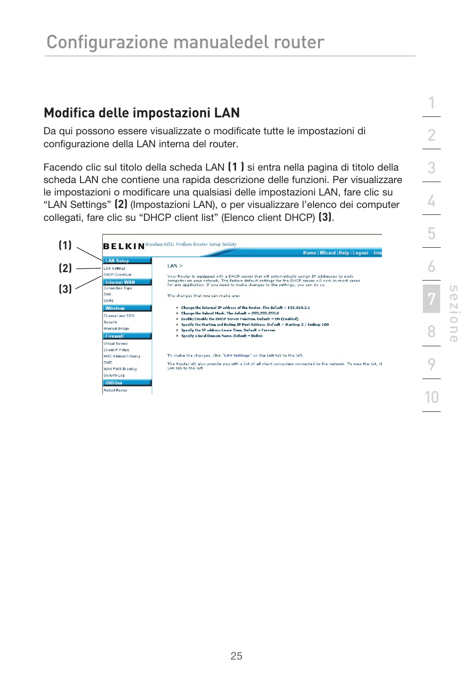 Configurazione manuale del router | Belkin F5D9630UK4A User Manual | Page 487 / 552