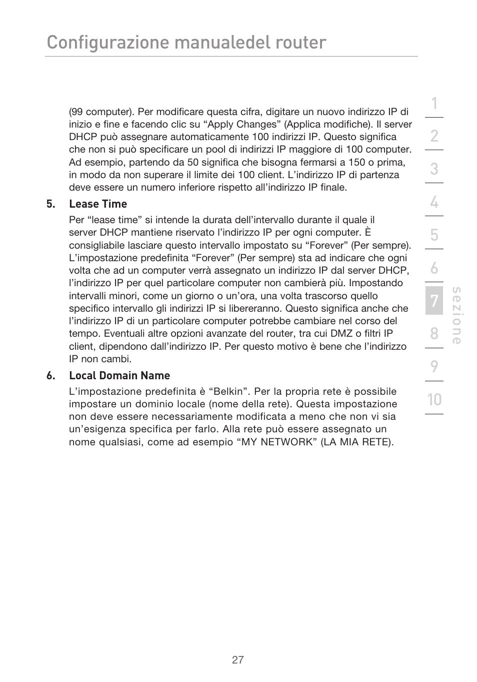 Configurazione manuale del router | Belkin F5D9630UK4A User Manual | Page 489 / 552