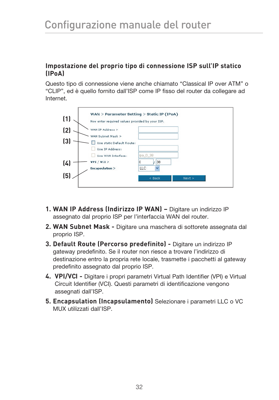 Configurazione manuale del router | Belkin F5D9630UK4A User Manual | Page 494 / 552