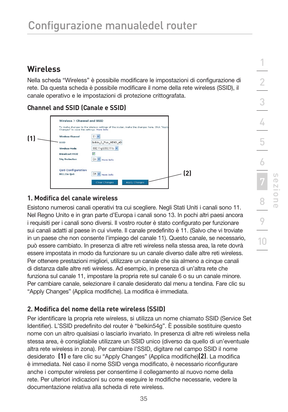 Configurazione manuale del router | Belkin F5D9630UK4A User Manual | Page 497 / 552