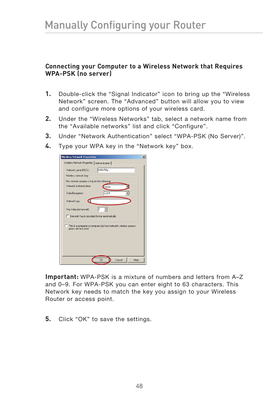 Manually configuring your router | Belkin F5D9630UK4A User Manual | Page 50 / 552