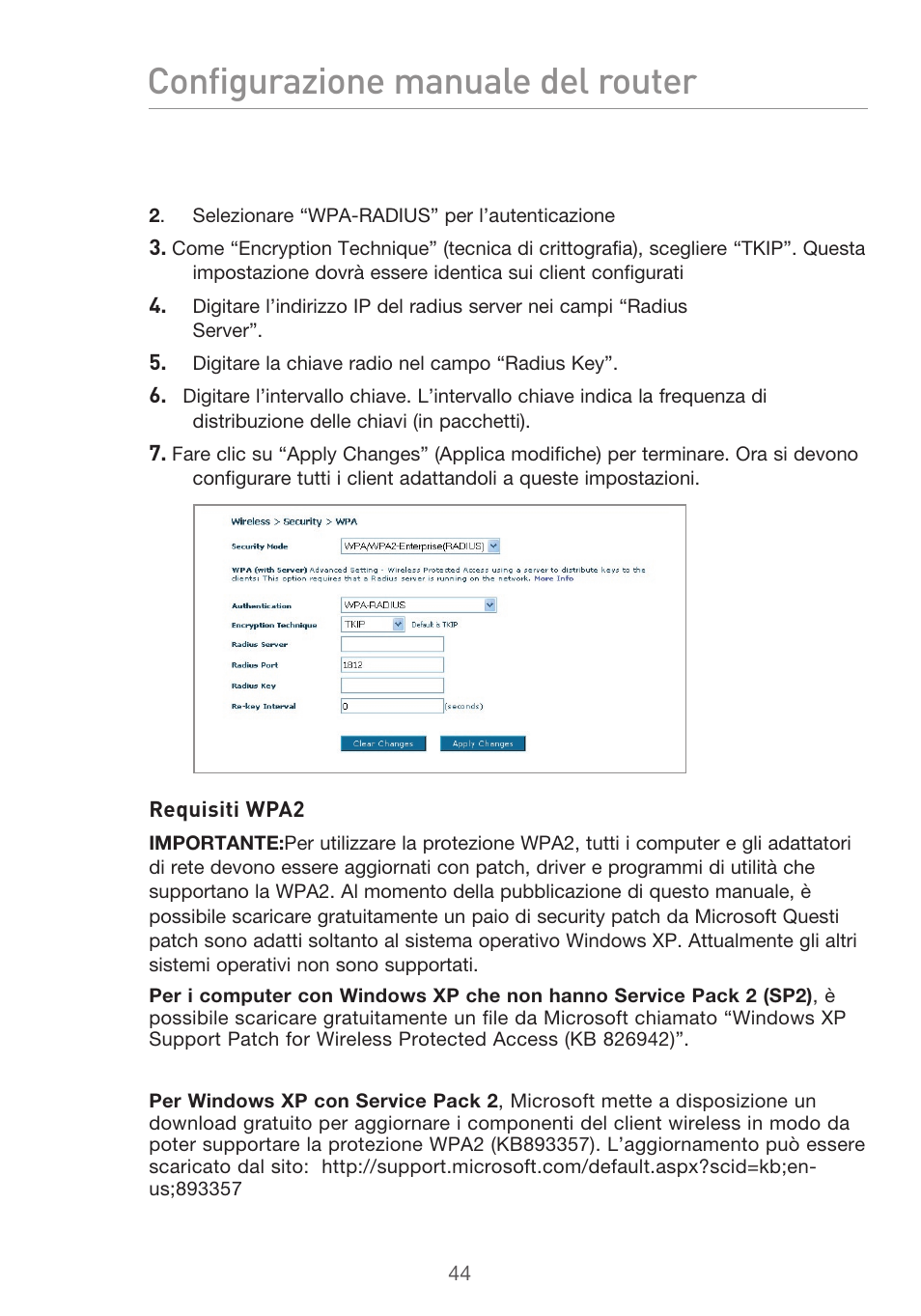 Configurazione manuale del router | Belkin F5D9630UK4A User Manual | Page 506 / 552