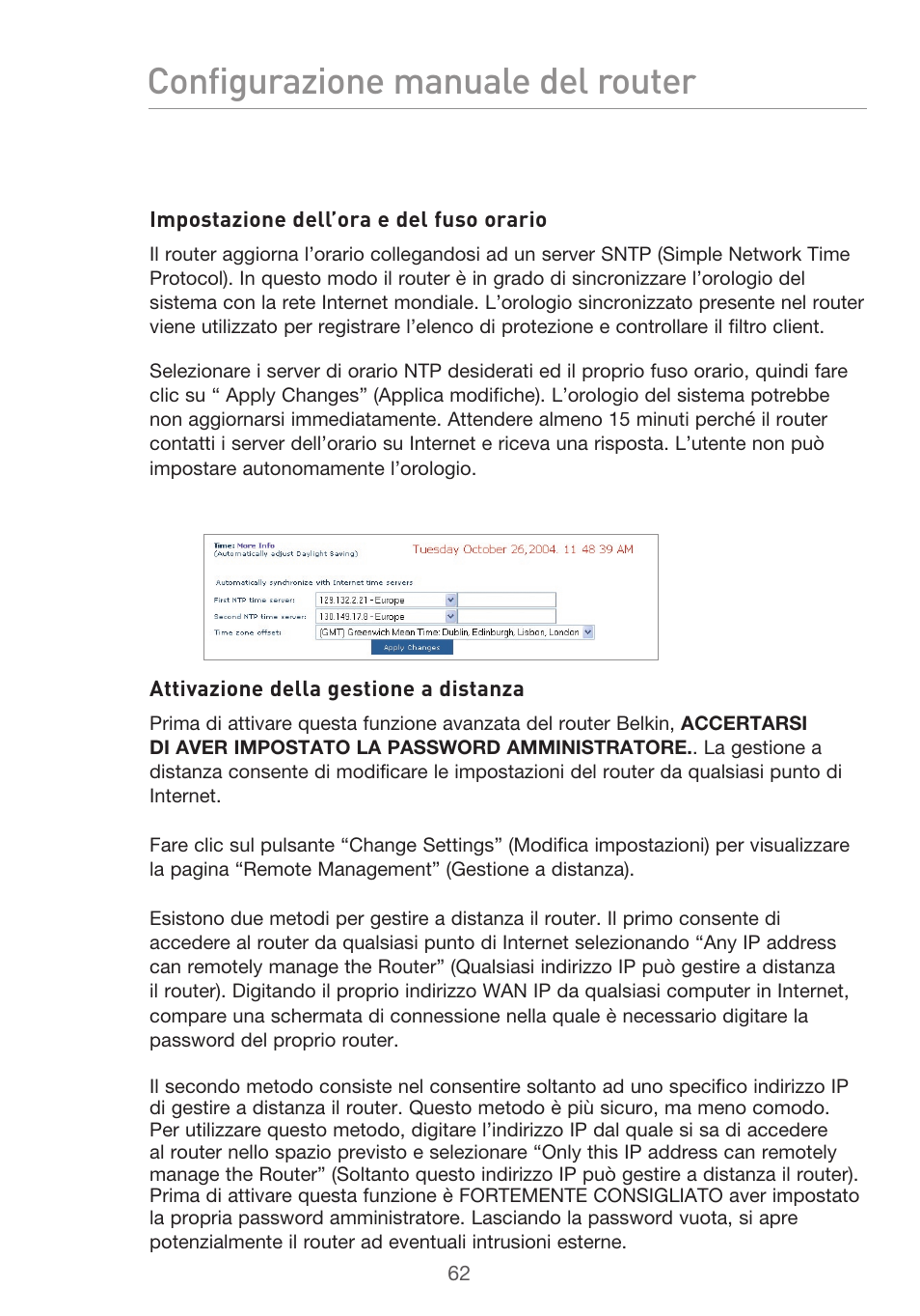 Configurazione manuale del router | Belkin F5D9630UK4A User Manual | Page 524 / 552