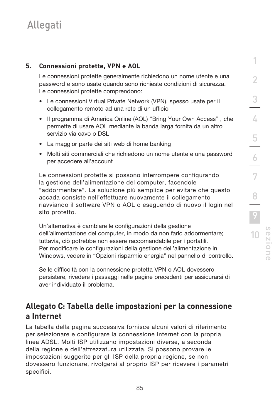 Allegati, Se zio n e | Belkin F5D9630UK4A User Manual | Page 547 / 552