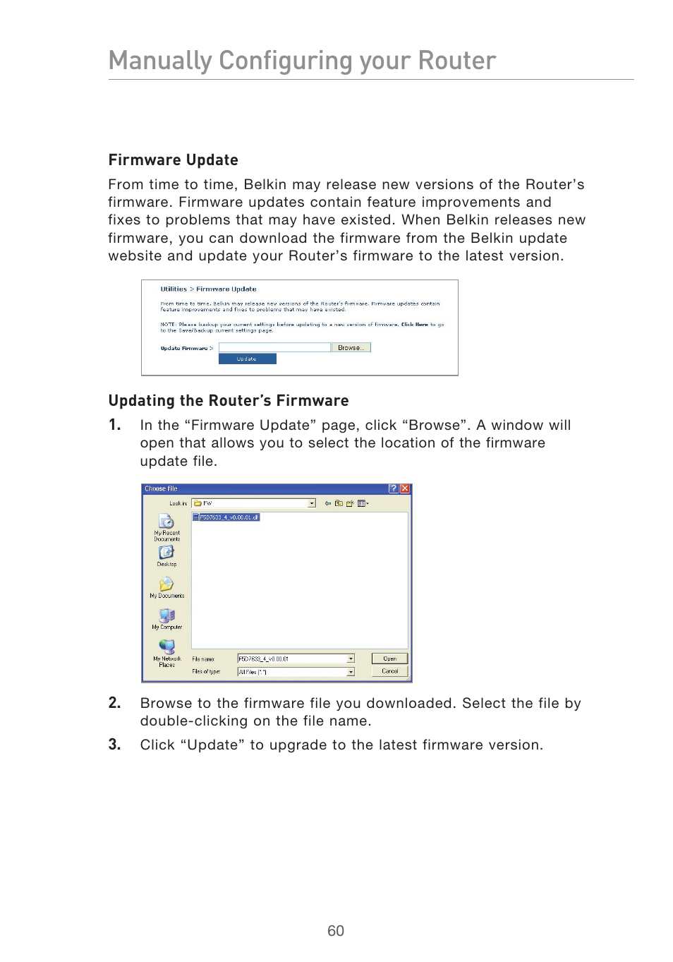 Manually configuring your router | Belkin F5D9630UK4A User Manual | Page 62 / 552