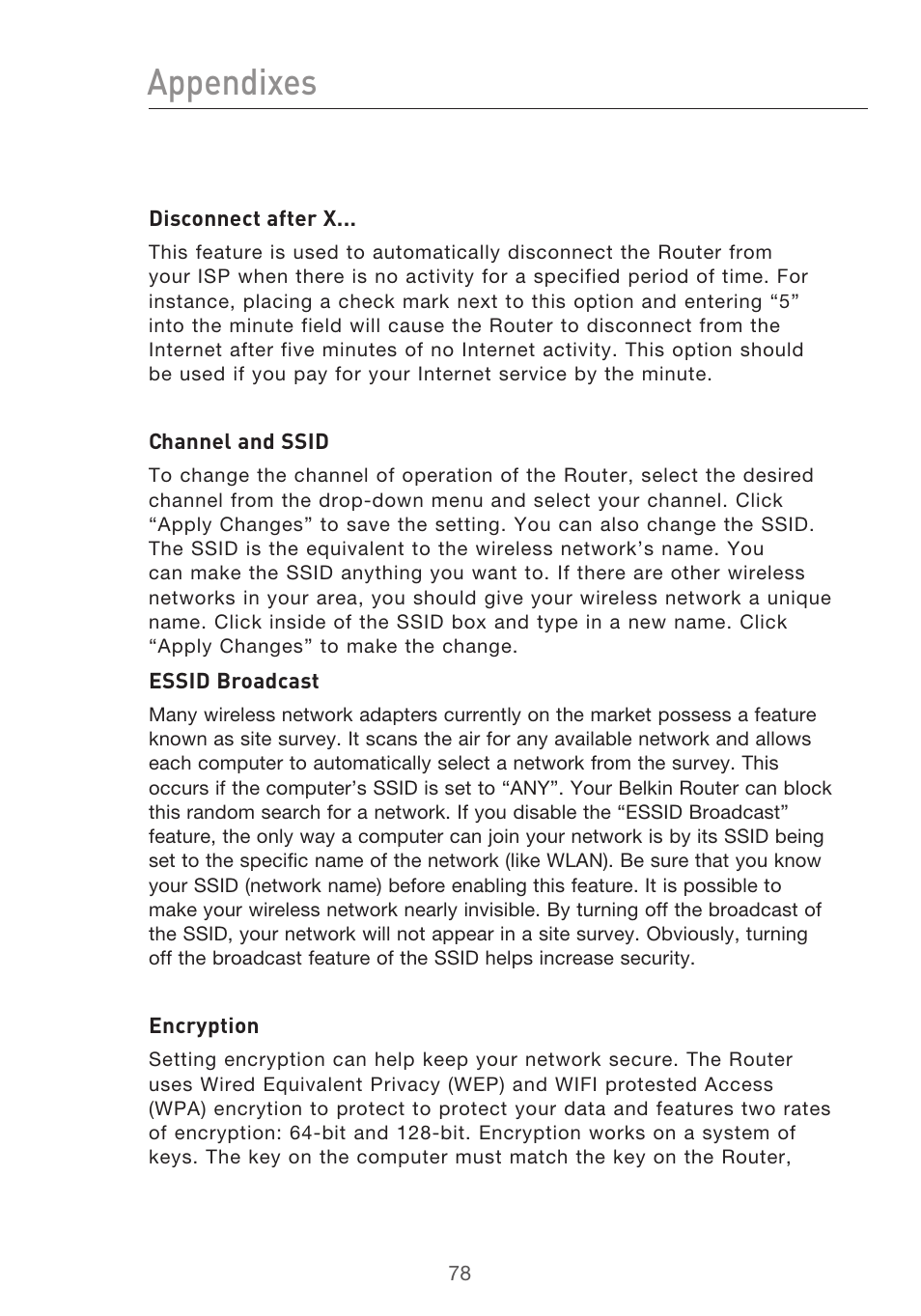 Appendixes | Belkin F5D9630UK4A User Manual | Page 80 / 552