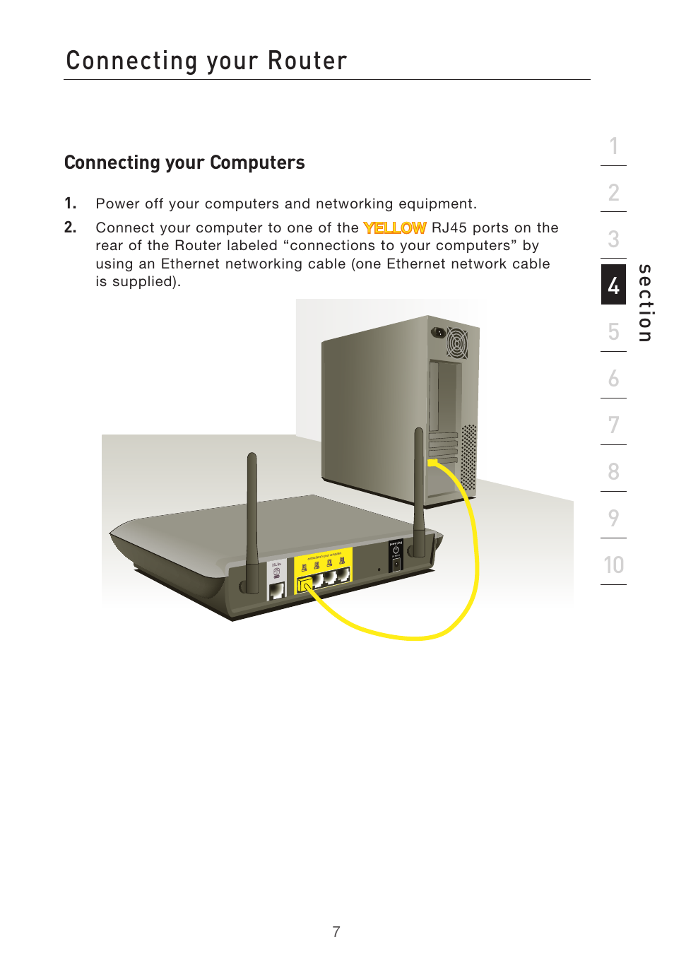 Connecting your router | Belkin F5D9630UK4A User Manual | Page 9 / 552